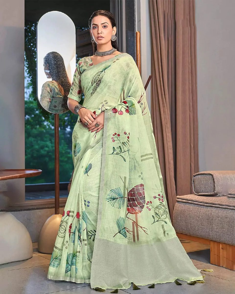 Printed cotton saree